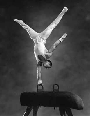 Nicholas Daines on vaulting horse.