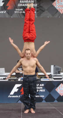 Nicoolas Daines performs at the Bahrain Grand Prix