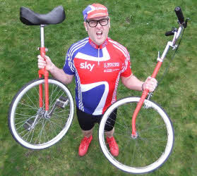 Olympic themed unicyclist