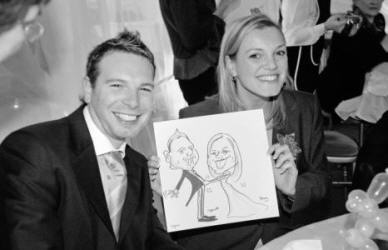 Caricatures at a party