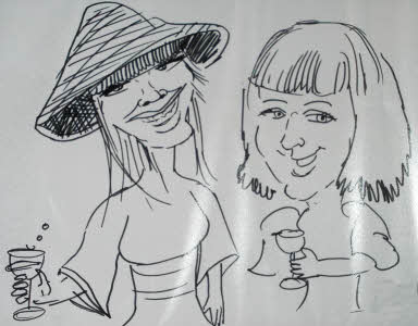 caricature by Rich Russell from aurorascarnival.co.uk