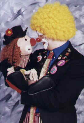 Dunno the Clown with WOTS the puppet.