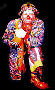 Conk the clown - a colourful character