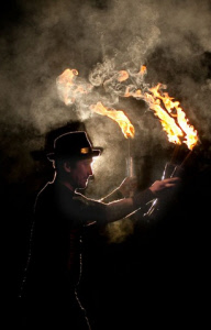 Halloween Fire Juggler from circusperformers.co.uk and aurorascarnival.co.uk