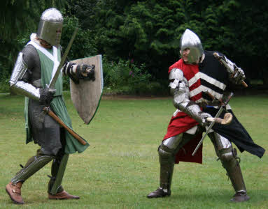 Medieval fighting knights