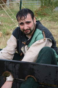 mediaval peasant in stocks