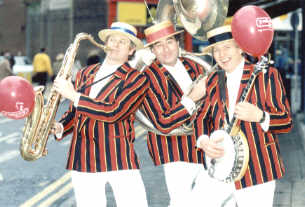 Stripes and Whites, the mobile Jazz band for any street function.