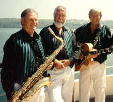 Stripes and Whites cruising on a riverboat.