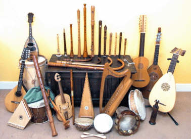 Minstrels Gallery the instruments