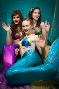 Trio of captivating mermaids