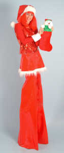 Miss Trixsta is Mrs Claus on stilts