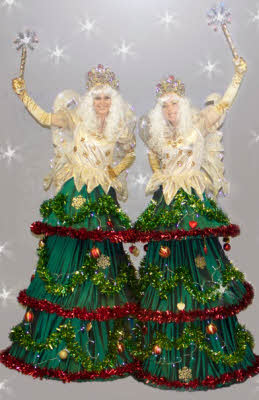 Christmas Tree stiltwalkers