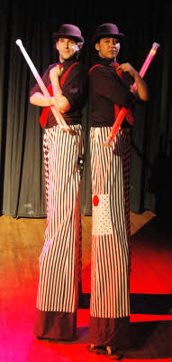 Vaudaville stilt walkers