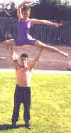 AJ & Toni demonstrate their acrobatic skills