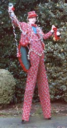 Mr Tipple - a festive stiltwalker.