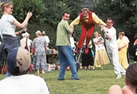 Unicycling during a family show.