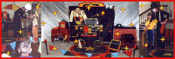 Pedro entertains at a school with an impressive stage set up.