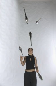 Annette Gliwa, skilled juggler from Aurora's Carnival