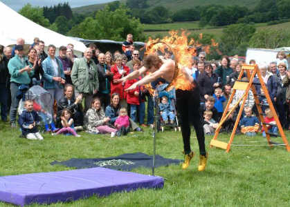 diving through fire hoop