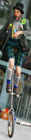 Urban Circus unicycling clown