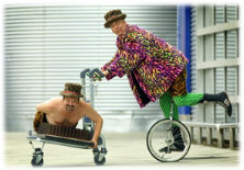 Bed of nails and a unicycle????