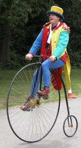 Jonathan on a pennyfarthing