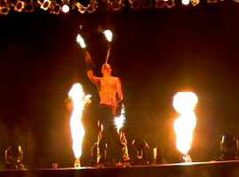Rob Fiery fire juggler stage show
