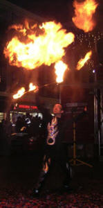 Rob Fiery fire juggler for the BBC