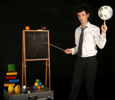 Sam teaches circus skills workshops