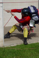 Cliff fearless mountaineer