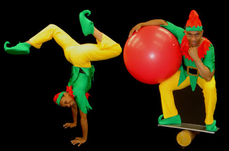 Acrobatic Elves from circusperformers.co.uk and aurorascarnival.co.uk