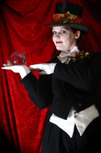 Christmas Contact Ball Manipulator from circusperformers.co.uk and aurorascarnival.co.uk