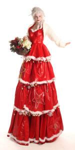 Stiltwalking Miss Santa