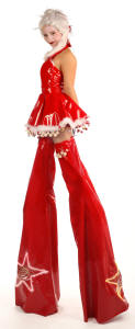Sexy Miss Santa - stiltwalker for mix'n'nmingle