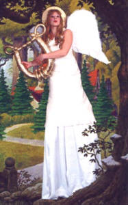 Stiltwalking angel for Christmas events